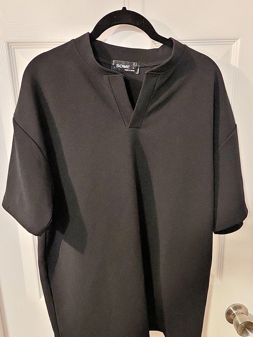 SOME Black Short Sleeve Tunic Size Large Like New